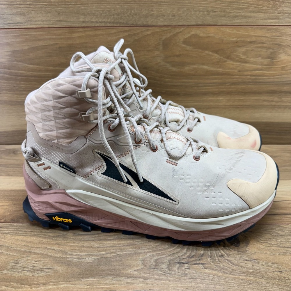 ALTRA Olympus 5 Mid Gore Tex Mens 11.5 Hiking Outdoor Vibram Megagrip Sand